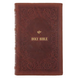 KJV Dark Brown Frame Genuine Leather Bible Giant Print