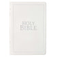 KJV White Faux Leather Thinline Large Print Bible With Thumb Indexing