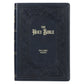 KJV Midnight Blue Antique Frame Faux Leather Full-Size Bible Giant Print Indexed