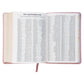 KJV Pink Floral Faux Leather Compact Bible Large Print