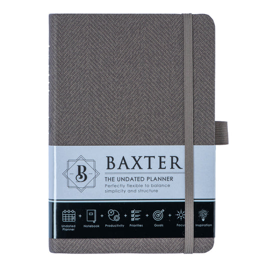 Baxter Undated Planner Pocket Edition Grey (Durable Synthetic Fiber Flexcover)