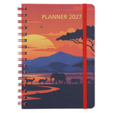 2027 A5 Diary - Daily Planner - African Scene - Wirebound