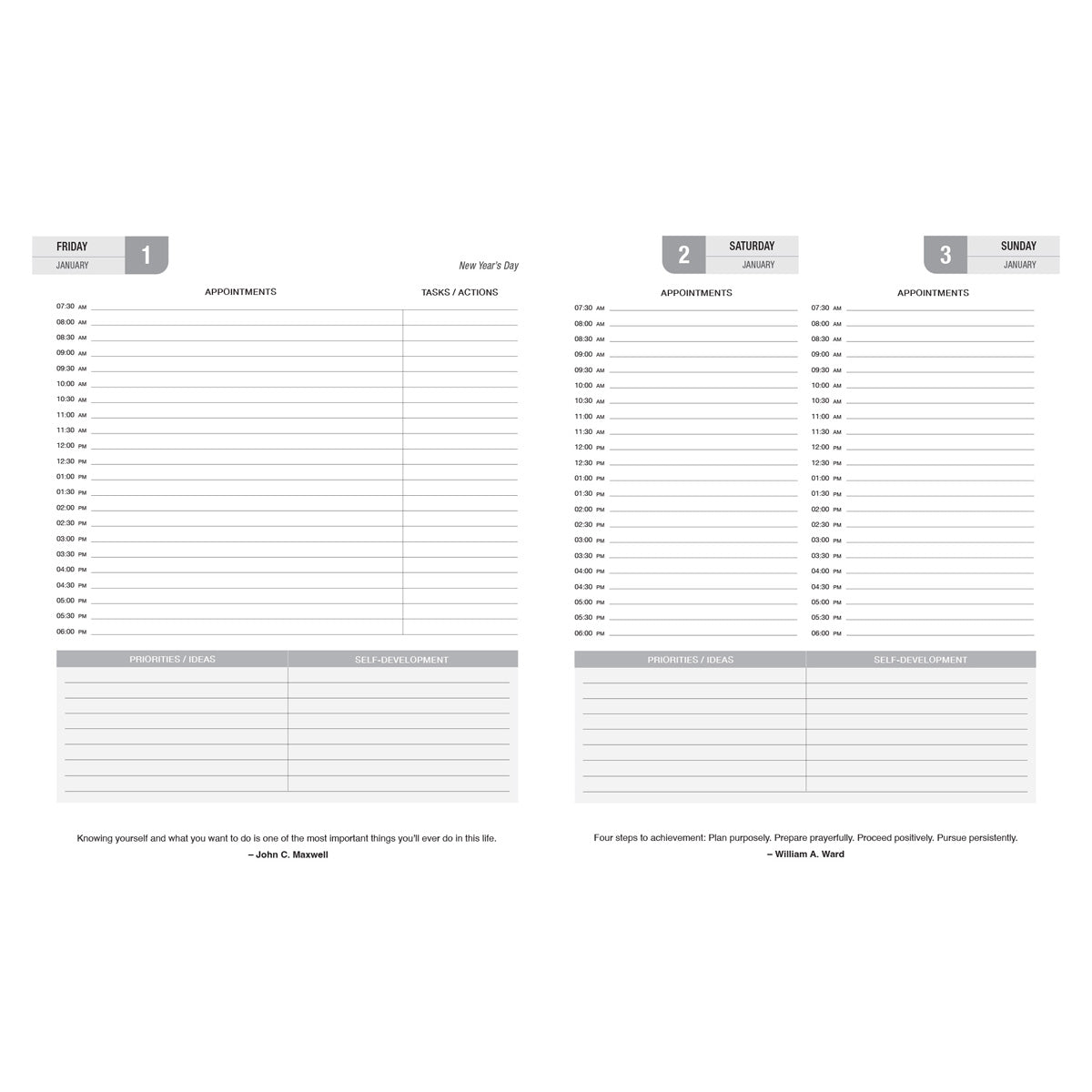2027 A4 Business Diary - Daily Planner - Axis - Black - Imitation Leather