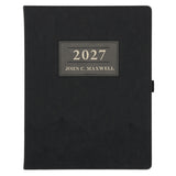 2027 John Maxwell A4 Diary - Daily Planner - Black - Grey - Imitation Leather
