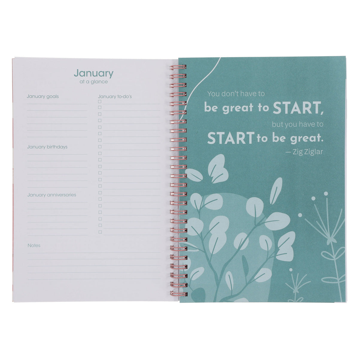 2027 Diary - Daily Planner - Inspirational - Focus on What Matters - Wirebound