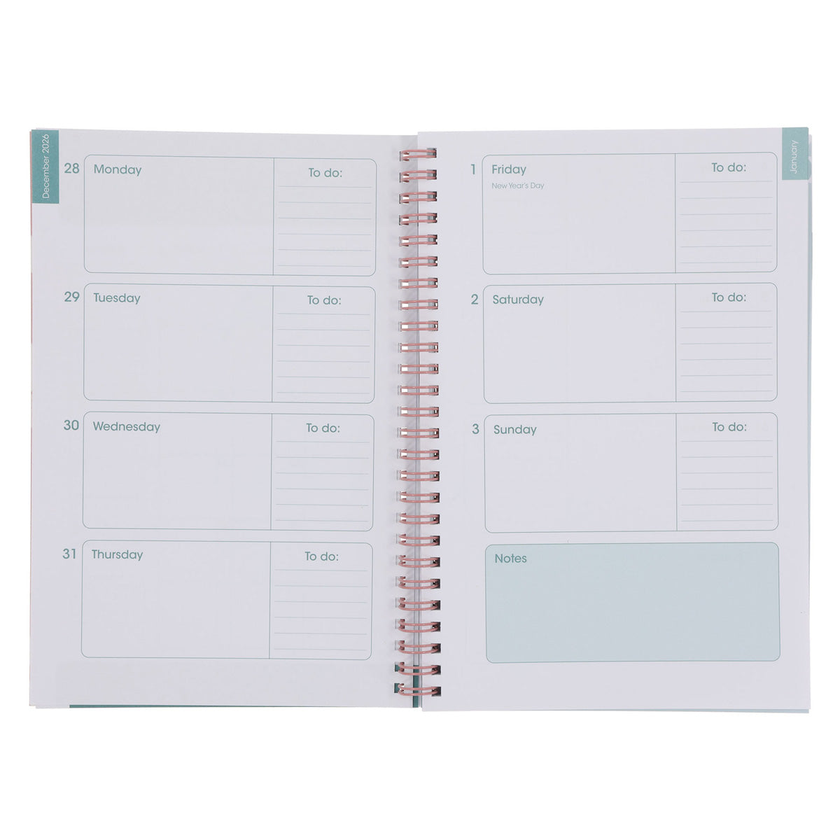 2027 Diary - Daily Planner - Inspirational - Focus on What Matters - Wirebound