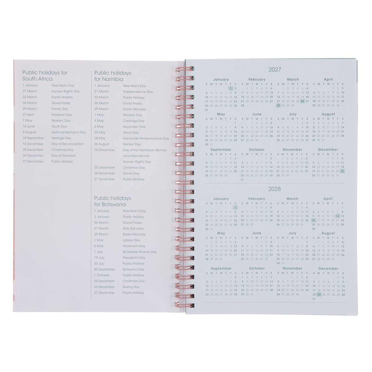 2027 Diary - Daily Planner - Inspirational - Aspire to Inspire - Wirebound