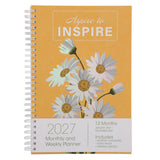 2027 Diary - Daily Planner - Inspirational - Aspire to Inspire - Wirebound