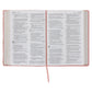 NLT Pink Floral Faux Leather Bible Large Print