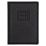 NLT Black Pattern Faux Leather Bible Large Print