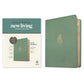 NLT Sage Green Palm Imitation Leather Filament Wide Margin Bible