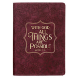 With God All Things Are Possible Faux Leather Journal
