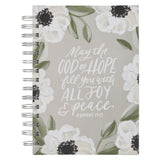 May the God of Hope Fill You with Joy & Peace Hardcover Wirebound Journal