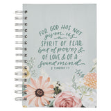 For God Has Not Given Us a Spirit of Fear Floral Hardcover Wirebound Journal