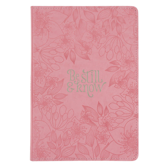 Be Still and Know Pink Faux Leather Journal