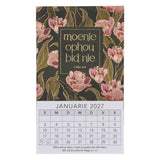 2027 Klein Magnetiese Kalender - Moenie Ophou Bid Nie