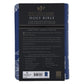 KJV Blue with White Leaves Genuine Leather Compact Large Print Bible