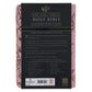 KJV Light Pink Floral Genuine Leather Compact Large Print Bible