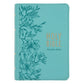 KJV Aqua Floral Genuine Leather Compact Large Print Bible
