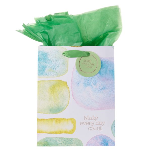 Make Every Day Count Smooth Sea Glass Medium Gift Bag with Gift Tag - Image 1
