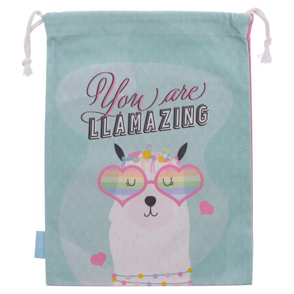 You Are Llamazing Large Cotton Drawstring Bag - Image 1