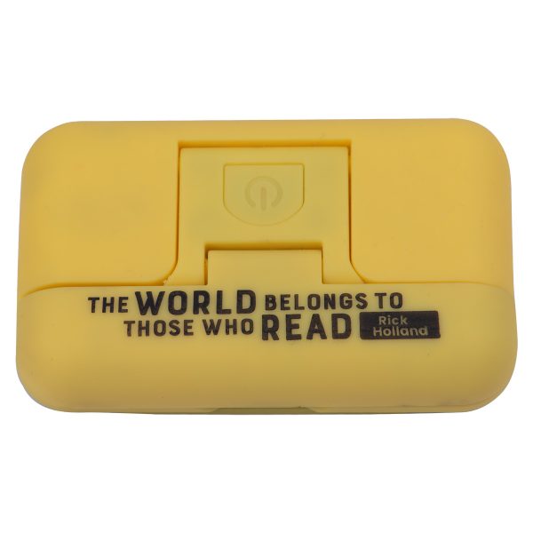 The World Belongs To Those Who Read Yellow Glow In The Dark Book Light - Image 1