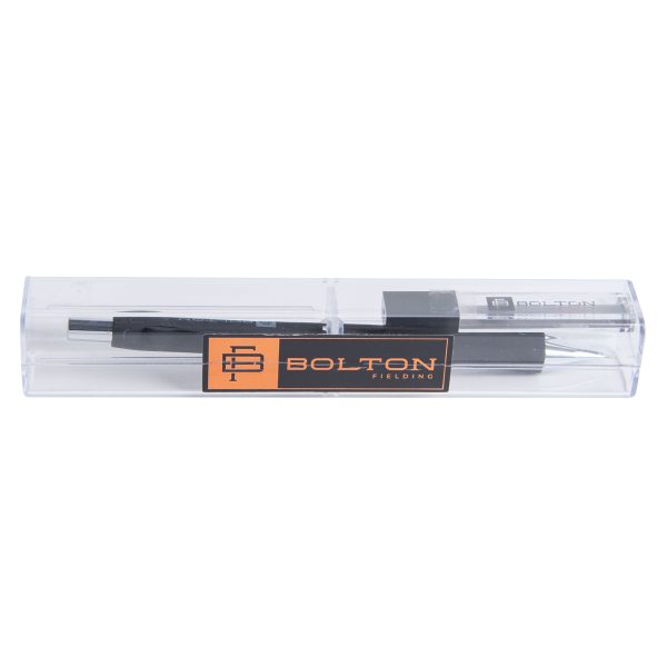 Bolton Flat Clicker Black Clutch Pencil With Lead Refill In Acrylic Gift Box - Image 1