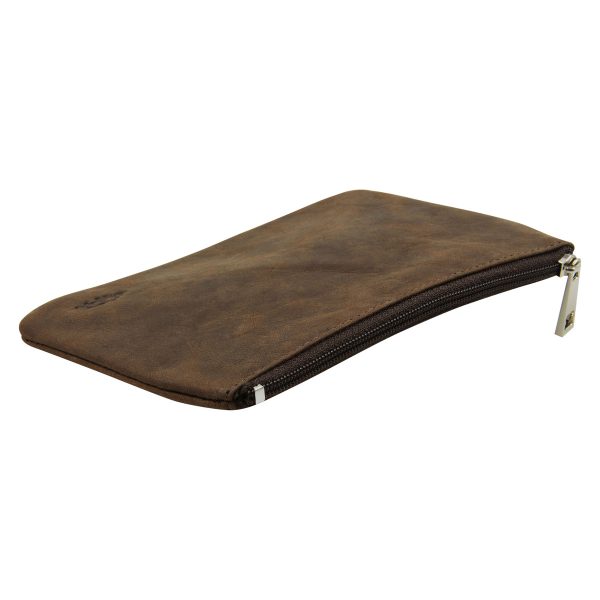 Genuine African Leather Medium Dark Brown Coin Purse - Image 4