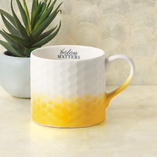 Kindness Matters White & Yellow Ceramic Mug - Proverbs 16:24 - Image 2