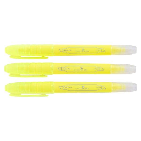 Yellow Erasable Highlighter Three-Piece Set - Image 2