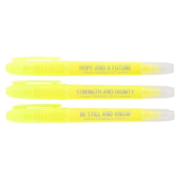 Yellow Erasable Highlighter Three-Piece Set - Image 1