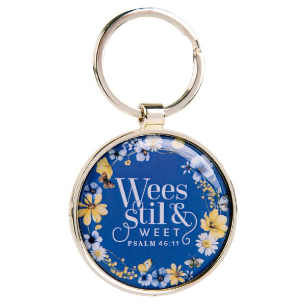 Wees Stil en Weet Afrikaans Epoxy Metal Key Ring - Image 1