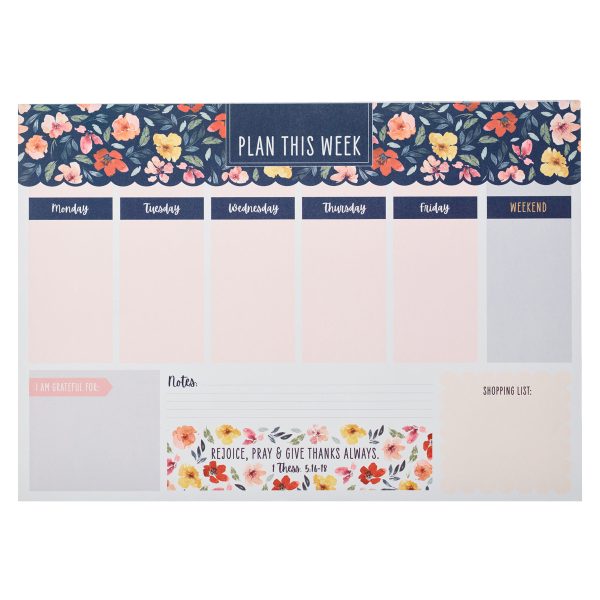 A3 Weekly Desk Planner - Rejoice, Pray and Give Thanks Always - Image 1