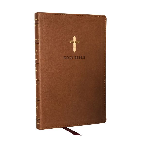 NKJV Brown Imitation Leather Ultra Thinline Bible Comfort Print - Image 1