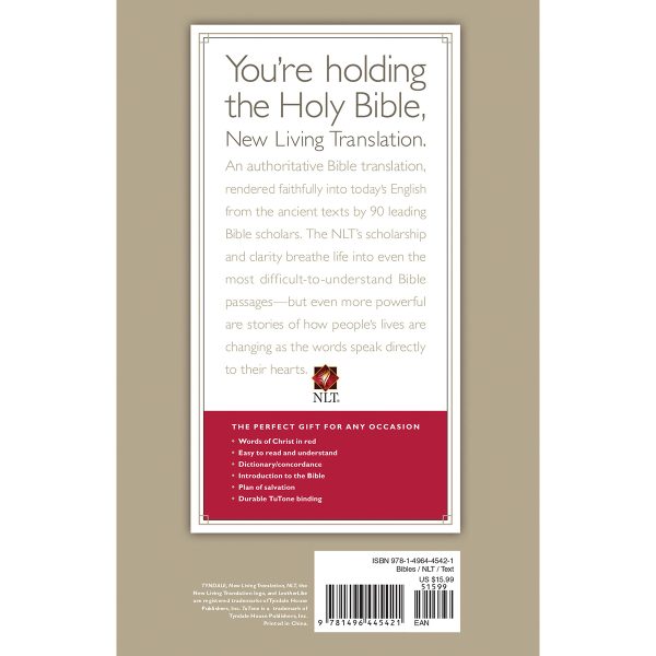 NLT Blue Faux Leather Premium Gift Bible Red Letter - Image 2