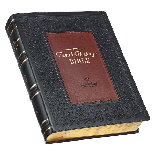 NLT Dark Olive And Brown Faux Leather Flexcover The Family Heritage Bible - Image 3