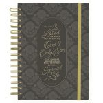 For God so Loved the World Grey Chunky Hardcover Wirebound Journal with Elastic Closure