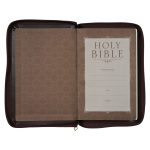 NLT Brown Faux Leather Flexcover Compact Bible With Zip - Image 5