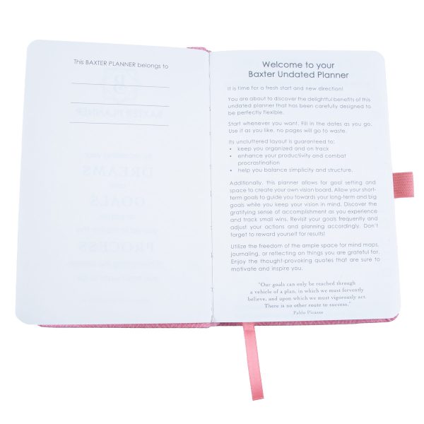 Baxter Undated Planner Pocket Edition Pink (Durable Synthetic Fibre Flexcover) - Image 5