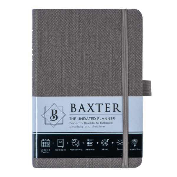 Baxter Undated Planner Pocket Edition Grey (Durable Synthetic Fiber Flexcover) - Image 3