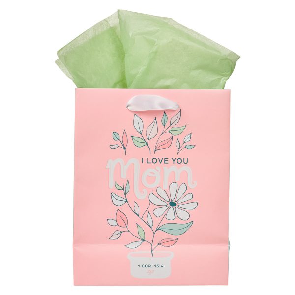 I Love You Mom Medium Gift Bag with Gift Tag - Image 5