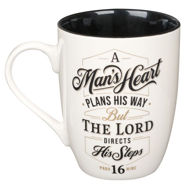A Man's Heart Plans His Way Ceramic Mug With Black Interior - Proverbs 16:9 - Image 2