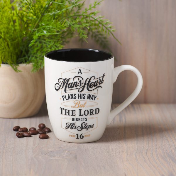 A Man's Heart Plans His Way Ceramic Mug With Black Interior - Proverbs 16:9 - Image 3