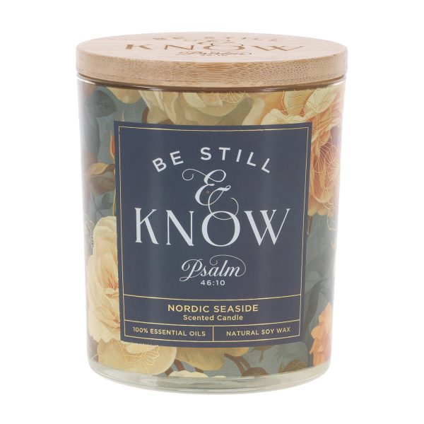 Be Still and Know Nordic Seaside Scented Candle with Bamboo Lid - Image 1