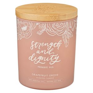 Strength and Dignity Grapefruit Grove Scented Candle with Bamboo Lid
