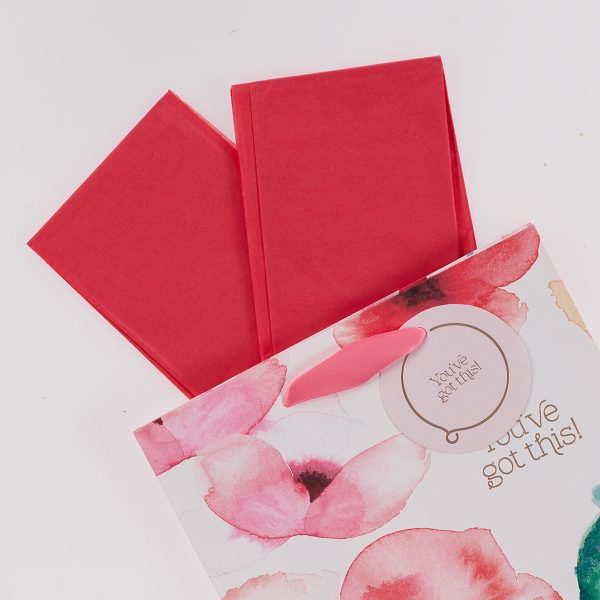 You've Got This! Coral Poppies Medium Gift Bag with Gift Tag - Image 8