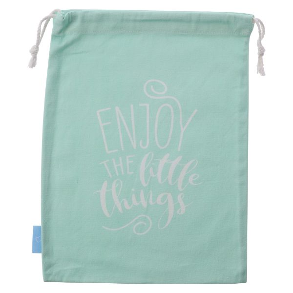 Enjoy The Little Things Large Cotton Drawstring Bag - Image 3