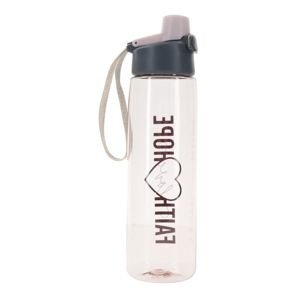 Faith, Love, Hope Plastic Water Bottle - Image 5