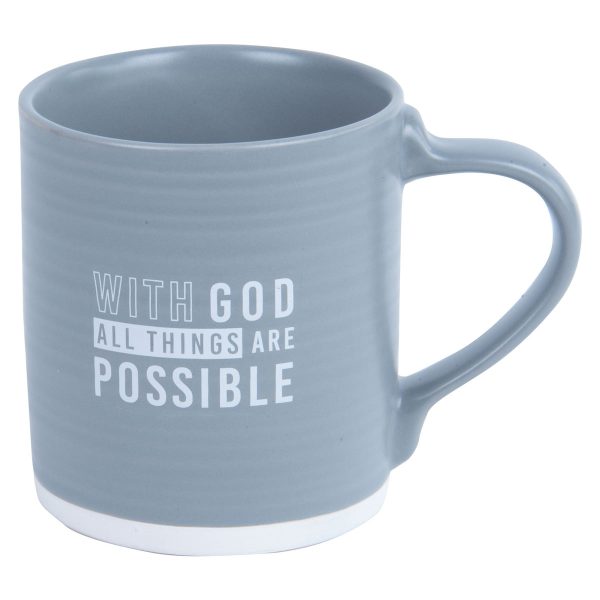 With God All Things Are Possible Grey Ceramic Mug - Matthew 19:26 - Image 4