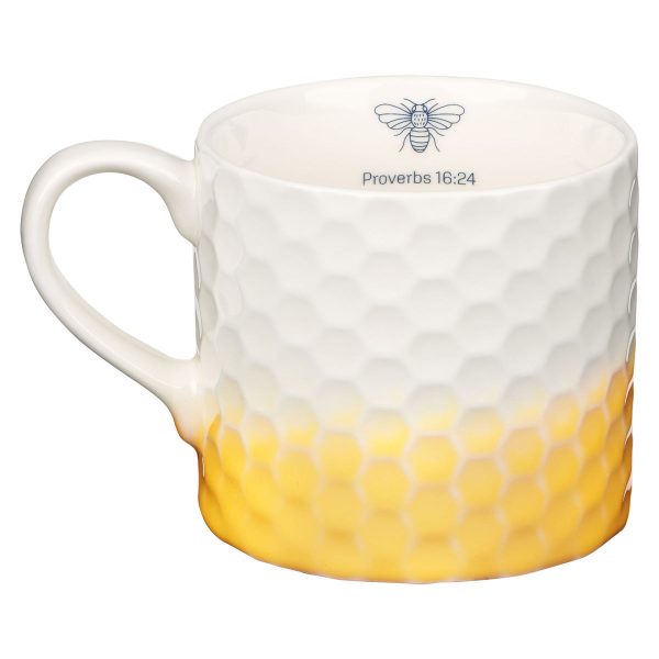 Kindness Matters White & Yellow Ceramic Mug - Proverbs 16:24 - Image 5